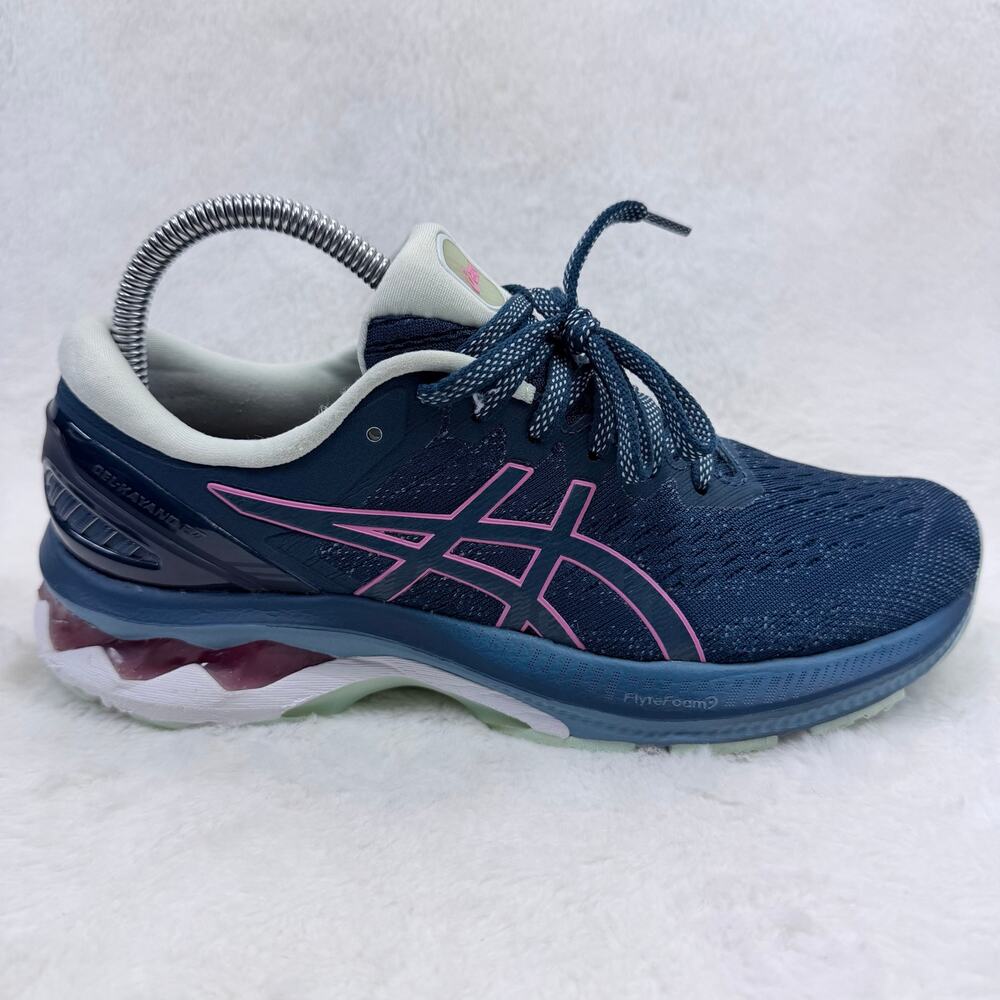 ASICS Gel-Kayano 27 Womens Running Shoes Mako Blue Pink Size 7.5 Athletic Shoe